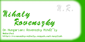 mihaly rovenszky business card